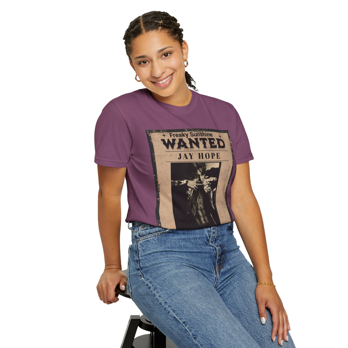 Wanted Poster Graphic T-Shirt — "Freaky Sunshine: Jay Hope" Vintage Style