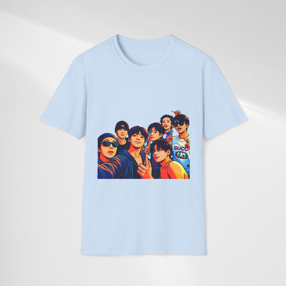 BTS K-Pop Group Photo T-Shirt — Colorful Band Portrait Tee