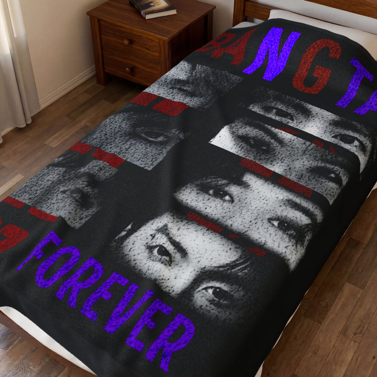 Bangtan Forever Velveteen Plush Blanket — BTS Eyes Collage Throw