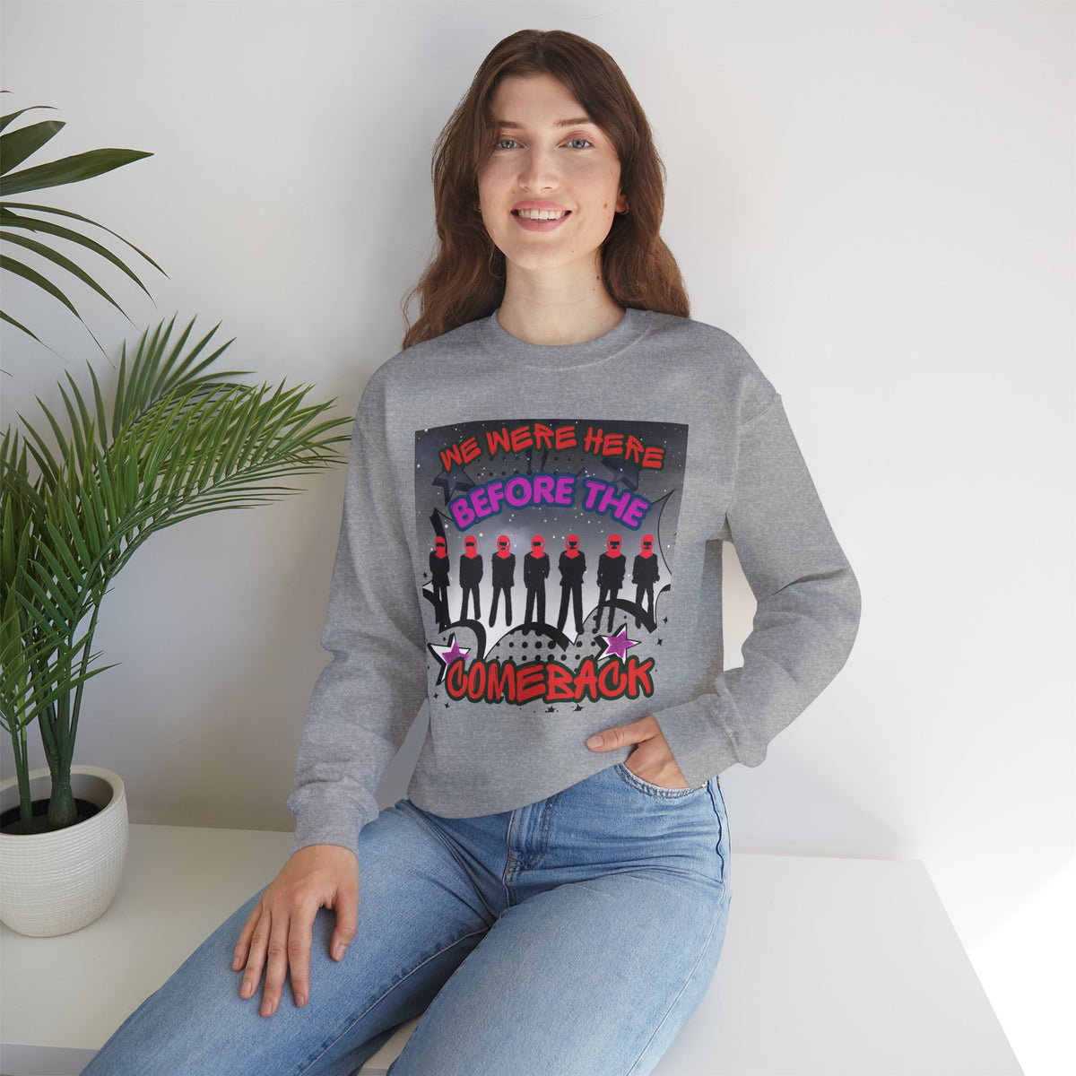 Crewneck Sweatshirt — BTS  the Comeback” Retro Pop Graphic