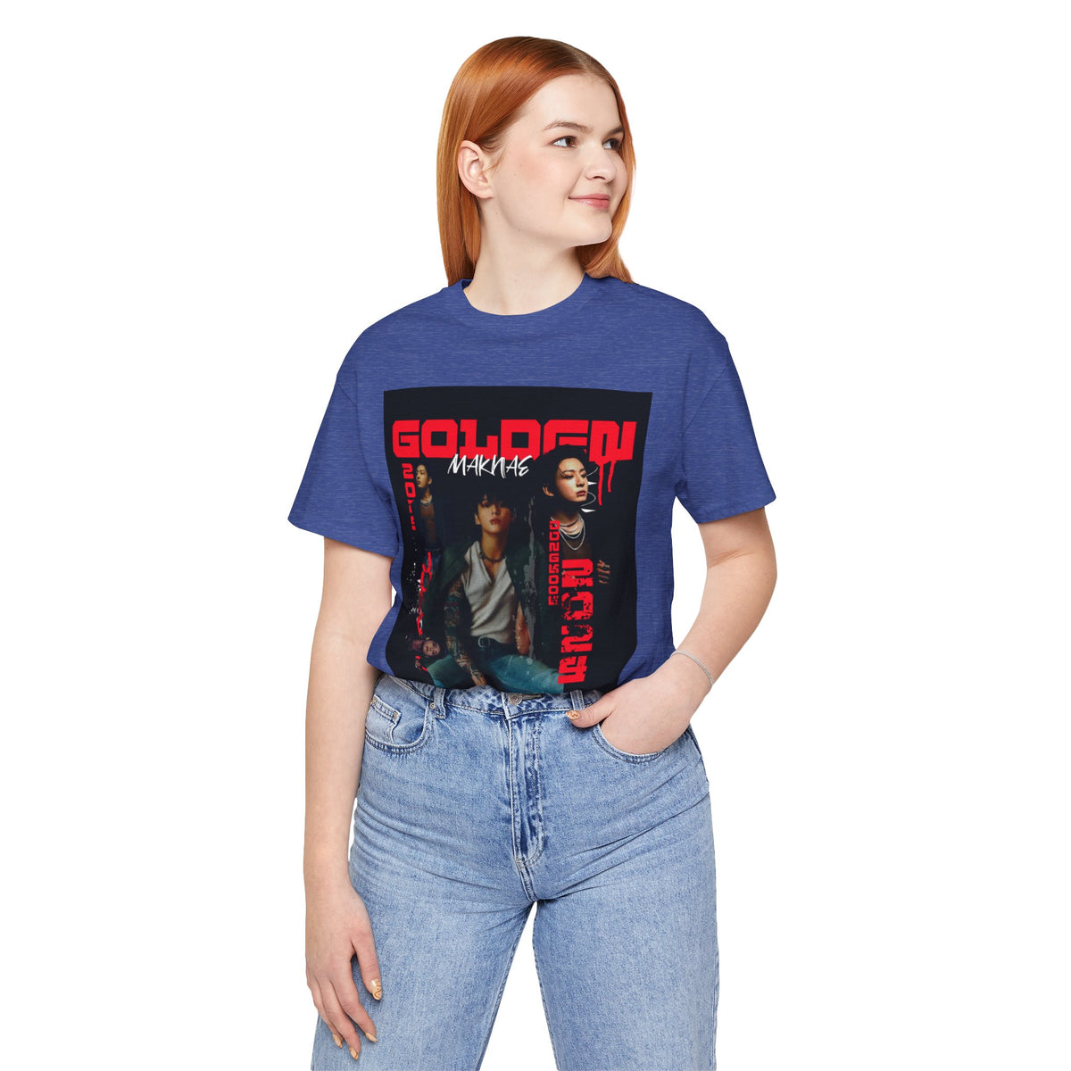 Jungkook Graphic Tee — Golden (Red Text)