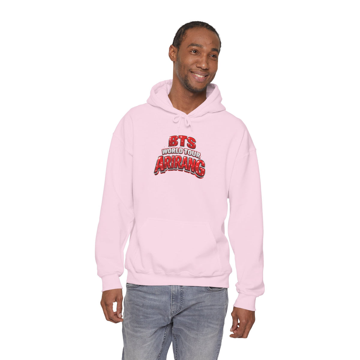 BTS Hoodie — "World Tour ARMY" Retro Red Graphic Pullover