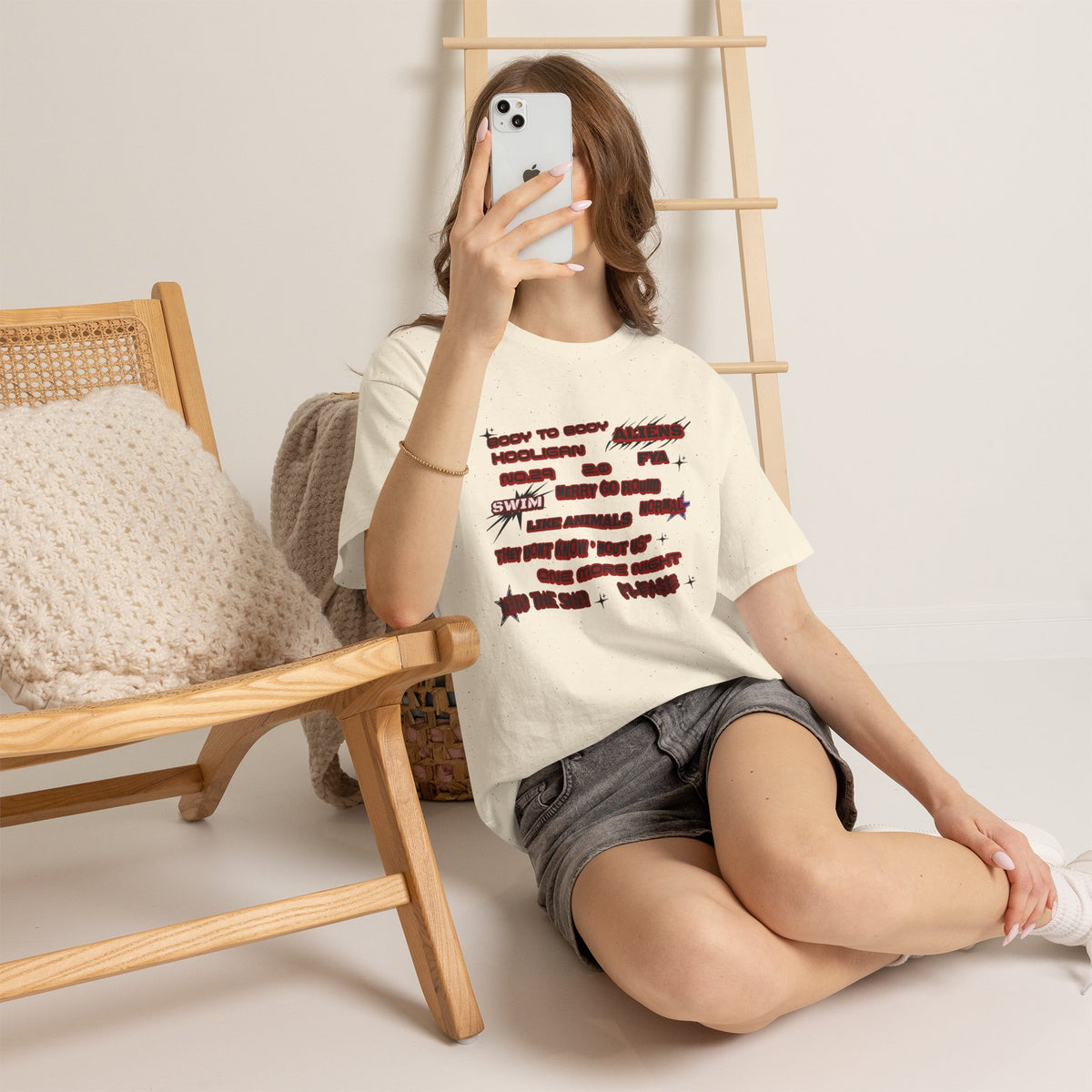 BTS ARIRANG Graphic Tee — Distorted Red Text Band Shirt