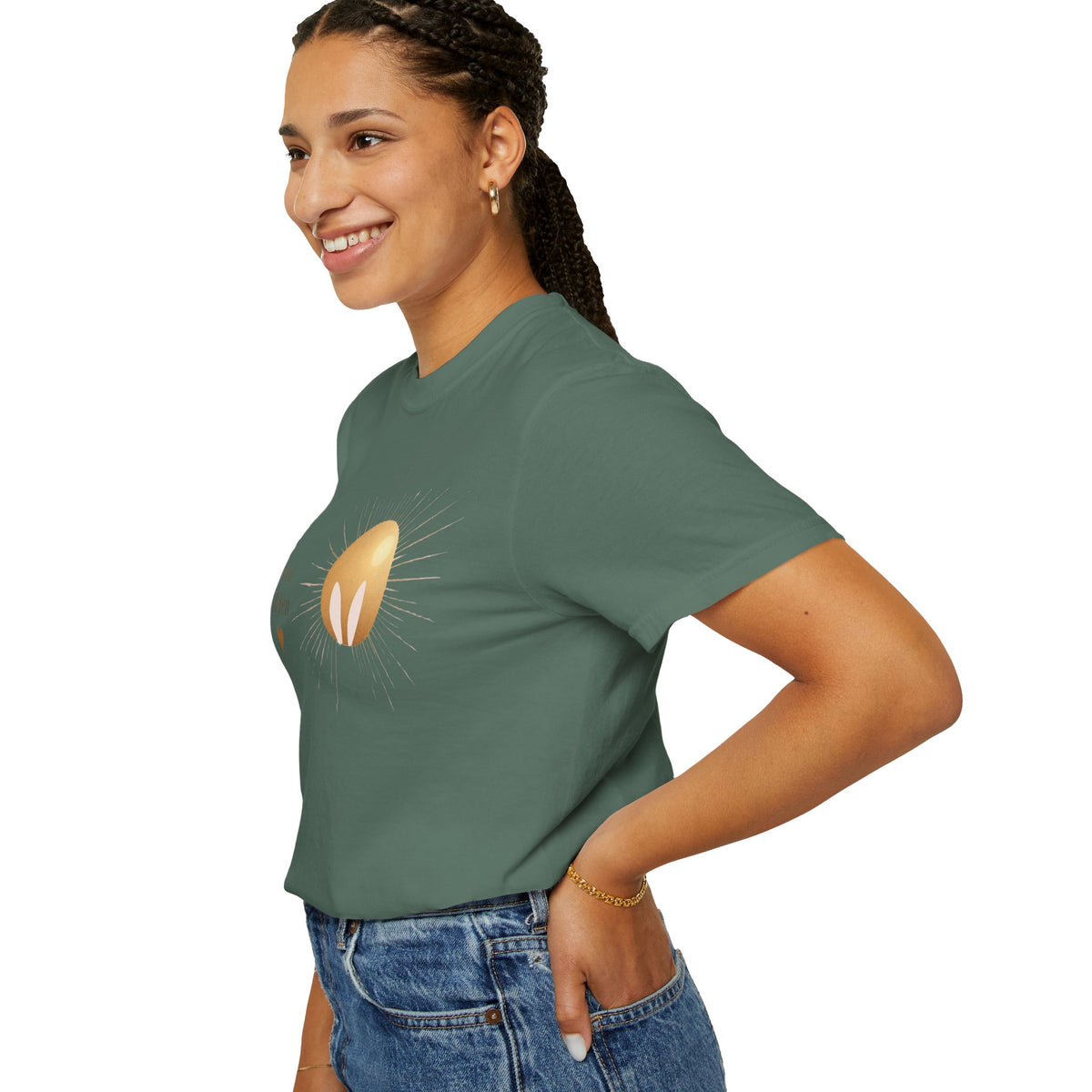 JK Born Golden Tee — Minimal Sun Badge Graphic T-Shirt