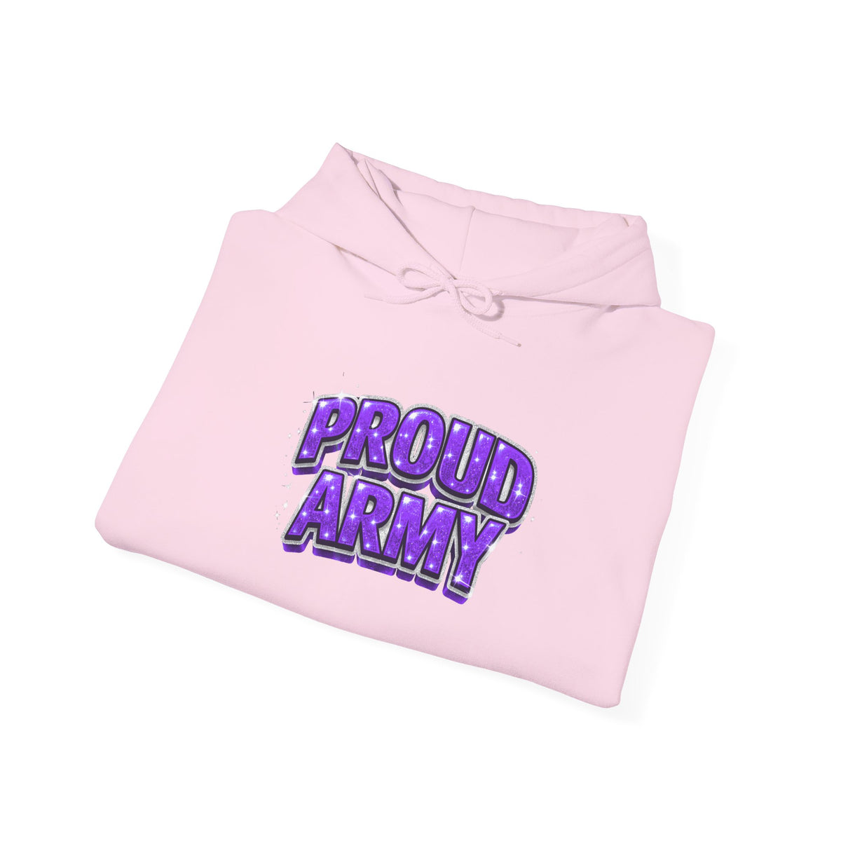 Proud Army Hoodie — Bold Purple Graphic  Pullover