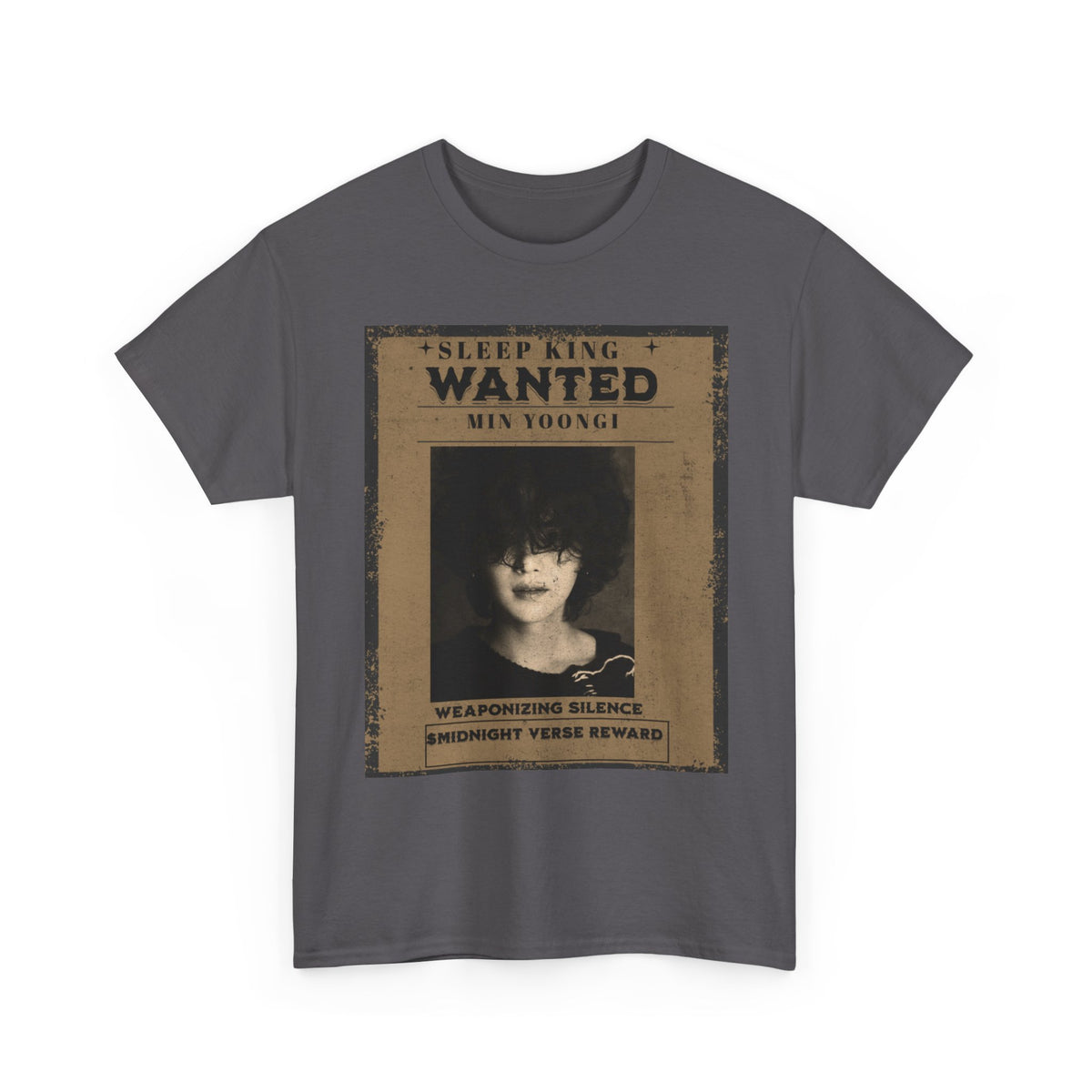 Suga Wanted Poster T-Shirt — "Sleep King Wanted" Vintage Horror Graphic Tee