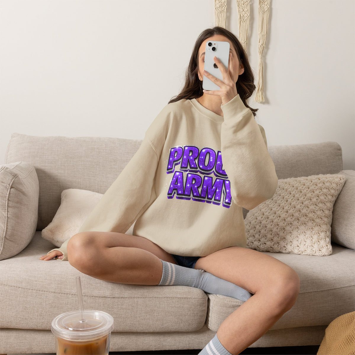 Proud Army Crewneck Sweatshirt — Support Pullover