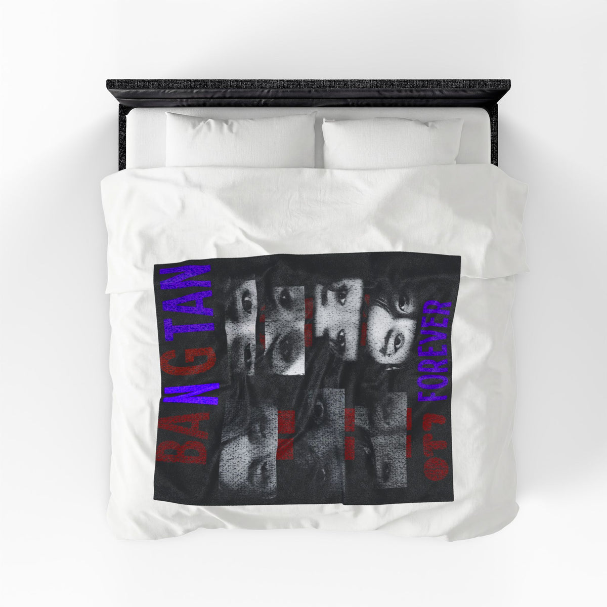 Bangtan Forever Velveteen Plush Blanket — BTS Eyes Collage Throw