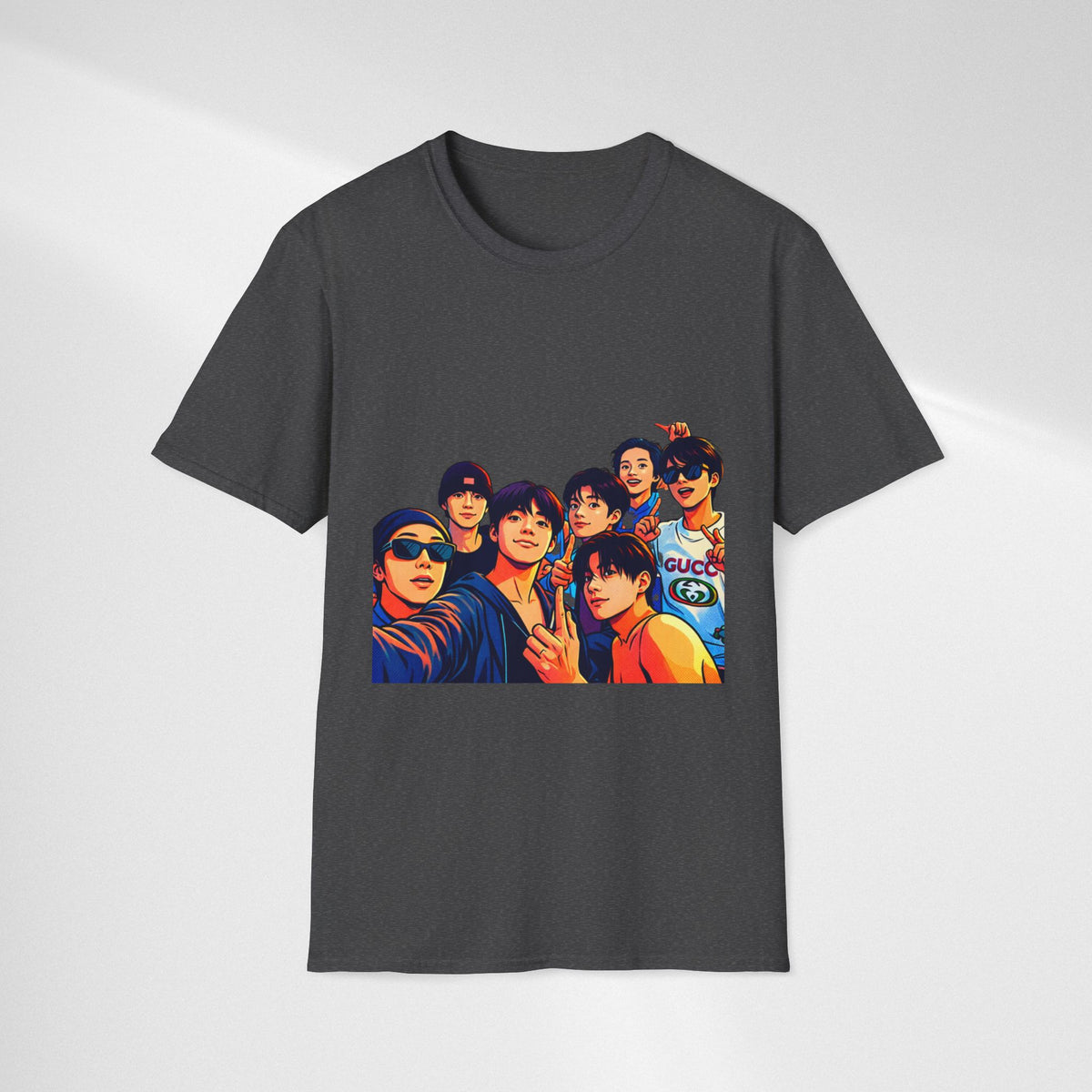 BTS K-Pop Group Photo T-Shirt — Colorful Band Portrait Tee