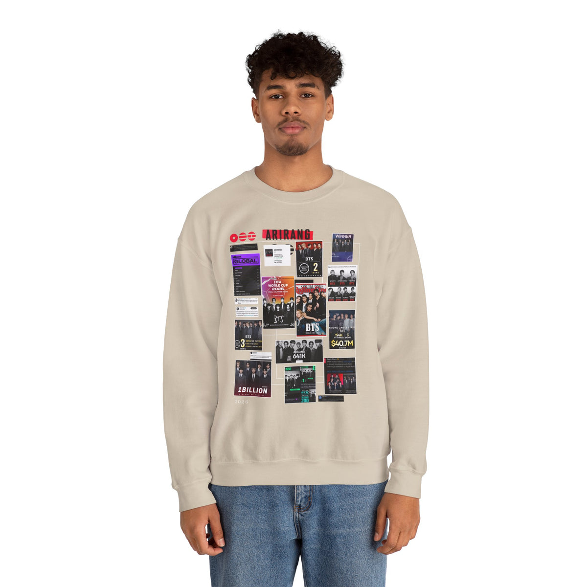 BTS Collage Graphic Crewneck Sweatshirt — Music Poster Design