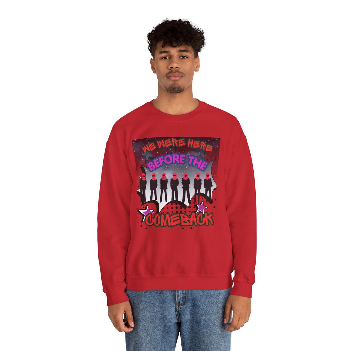 Crewneck Sweatshirt — BTS  the Comeback” Retro Pop Graphic