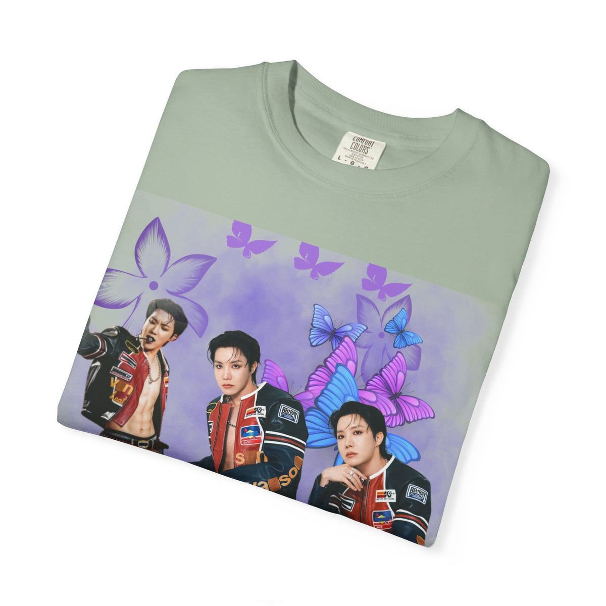 JHOPE Graphic T-Shirt — Purple Floral Portrait Tee