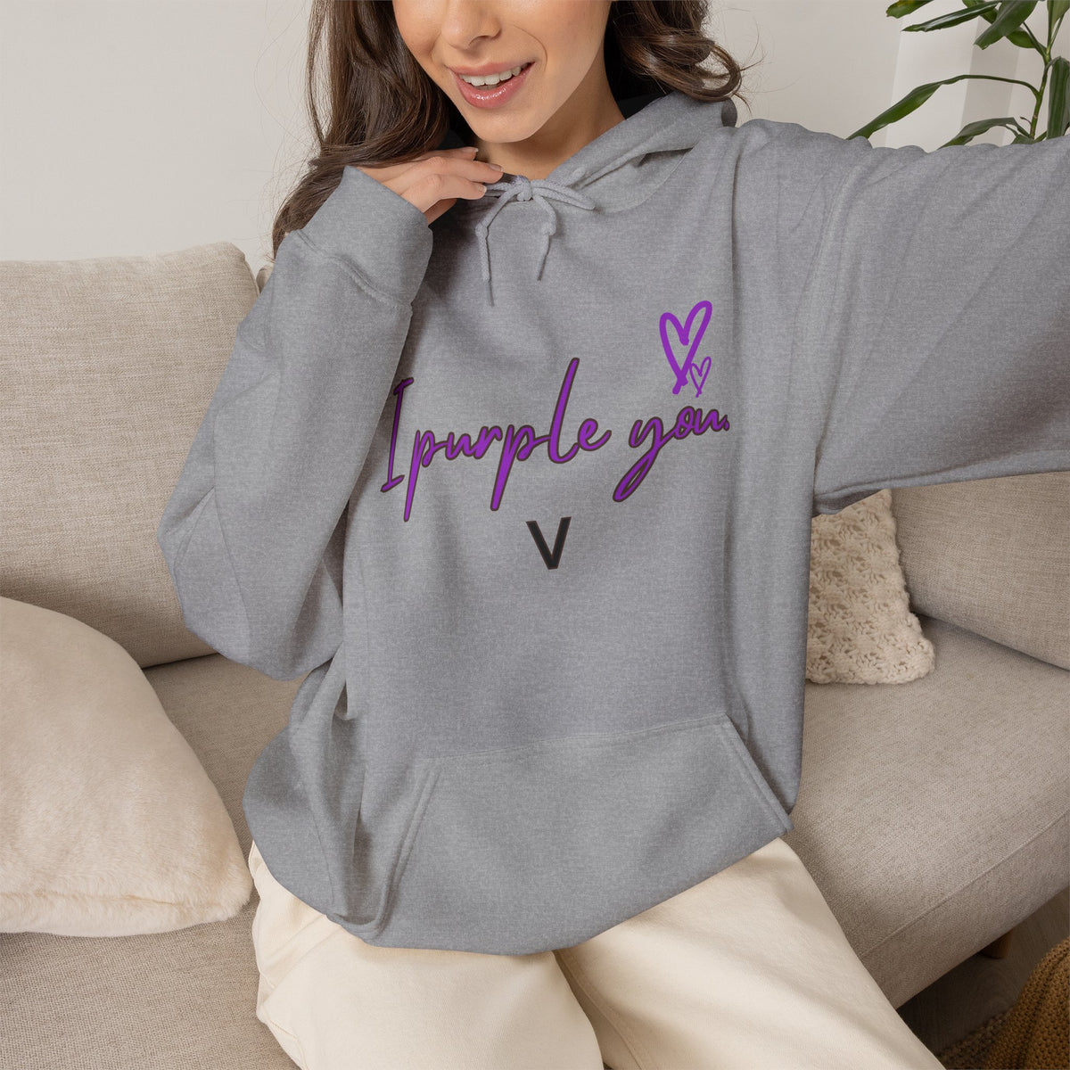 I Purple You Hoodie — K-Pop BTS Inspired Heart Script Sweatshirt