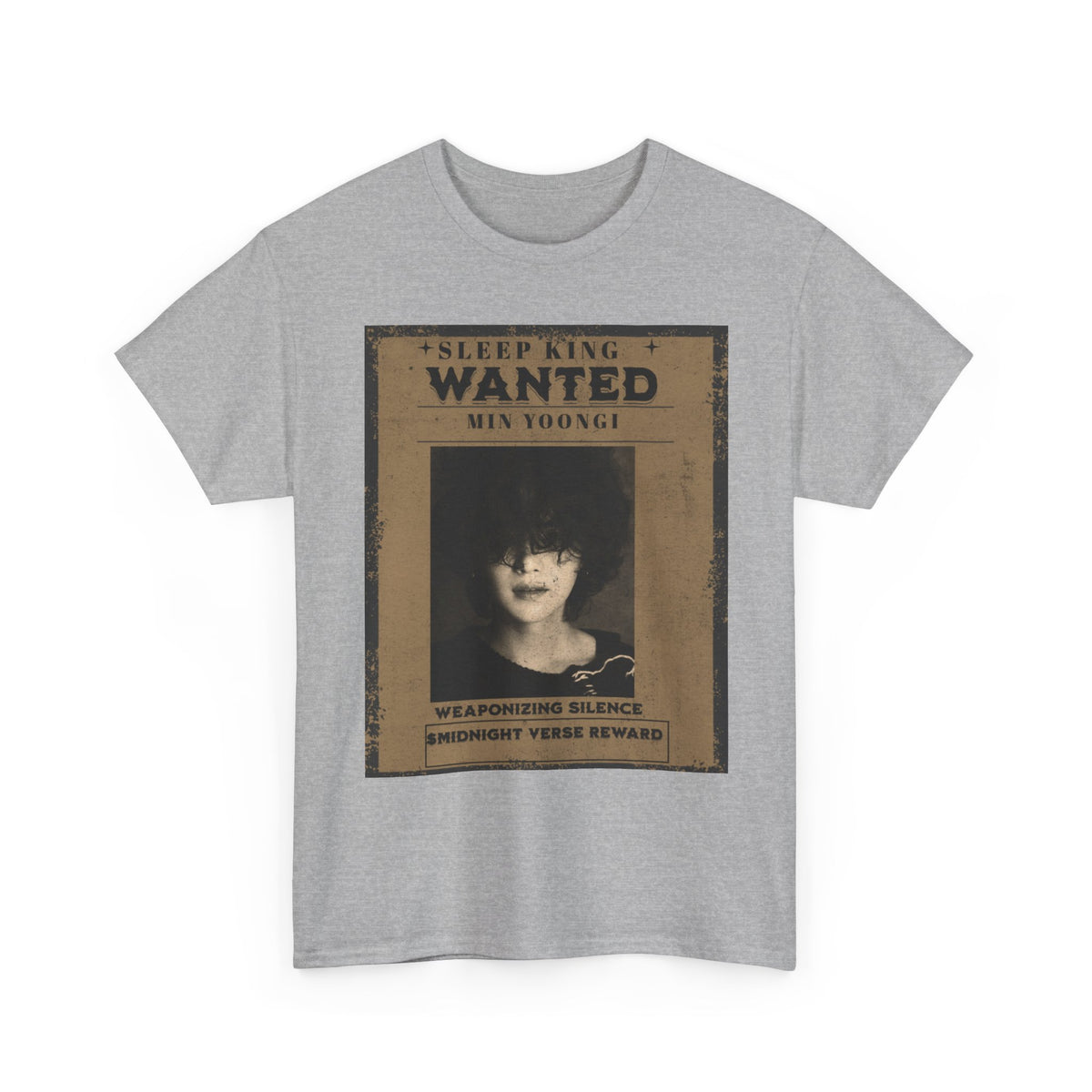 Suga Wanted Poster T-Shirt — "Sleep King Wanted" Vintage Horror Graphic Tee