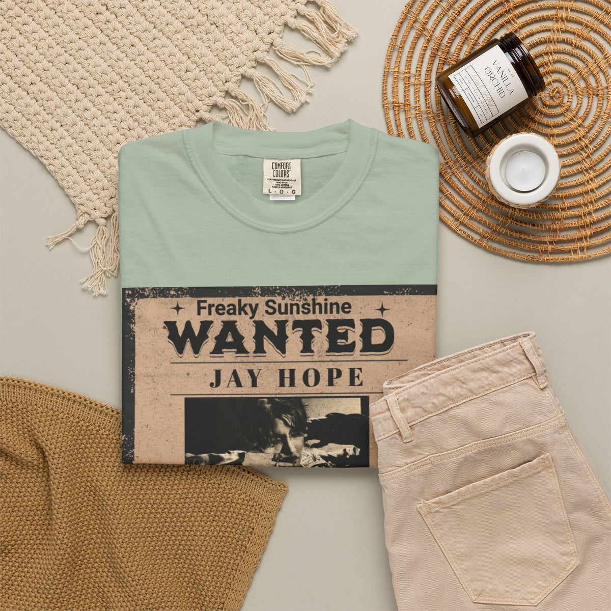 Wanted Poster Graphic T-Shirt — "Freaky Sunshine: Jay Hope" Vintage Style
