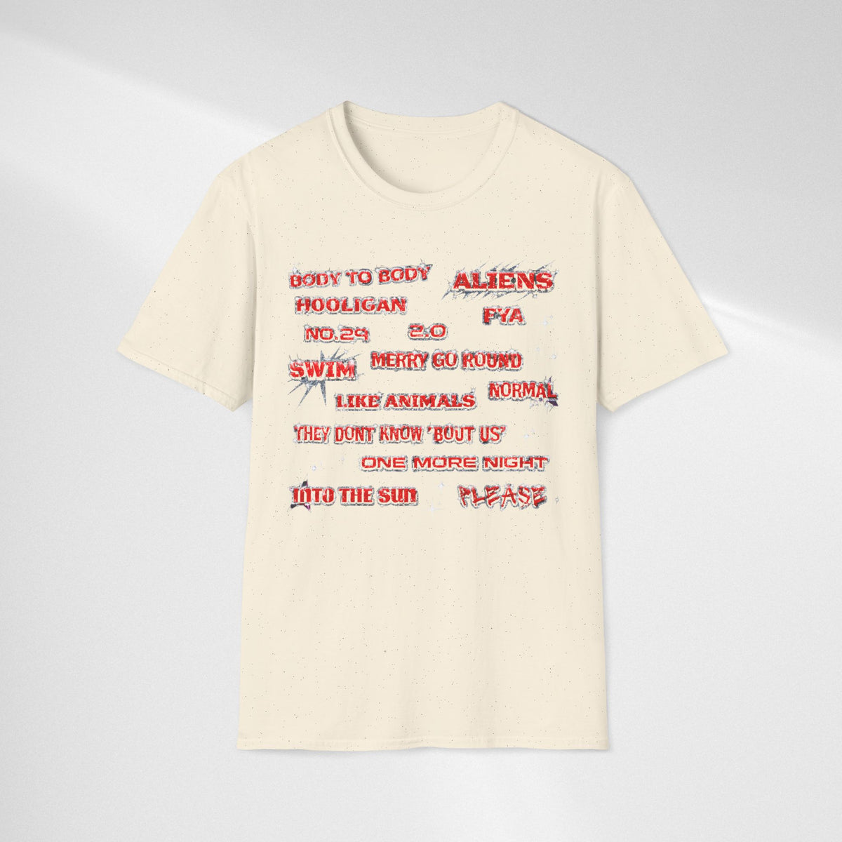 BTS Band Tee — Red  Text Graphic T‑Shirt