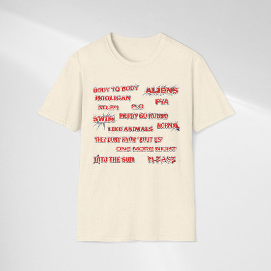 BTS Band Tee — Red  Text Graphic T‑Shirt