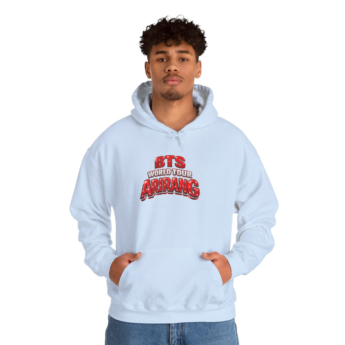 BTS Hoodie — "World Tour ARMY" Retro Red Graphic Pullover