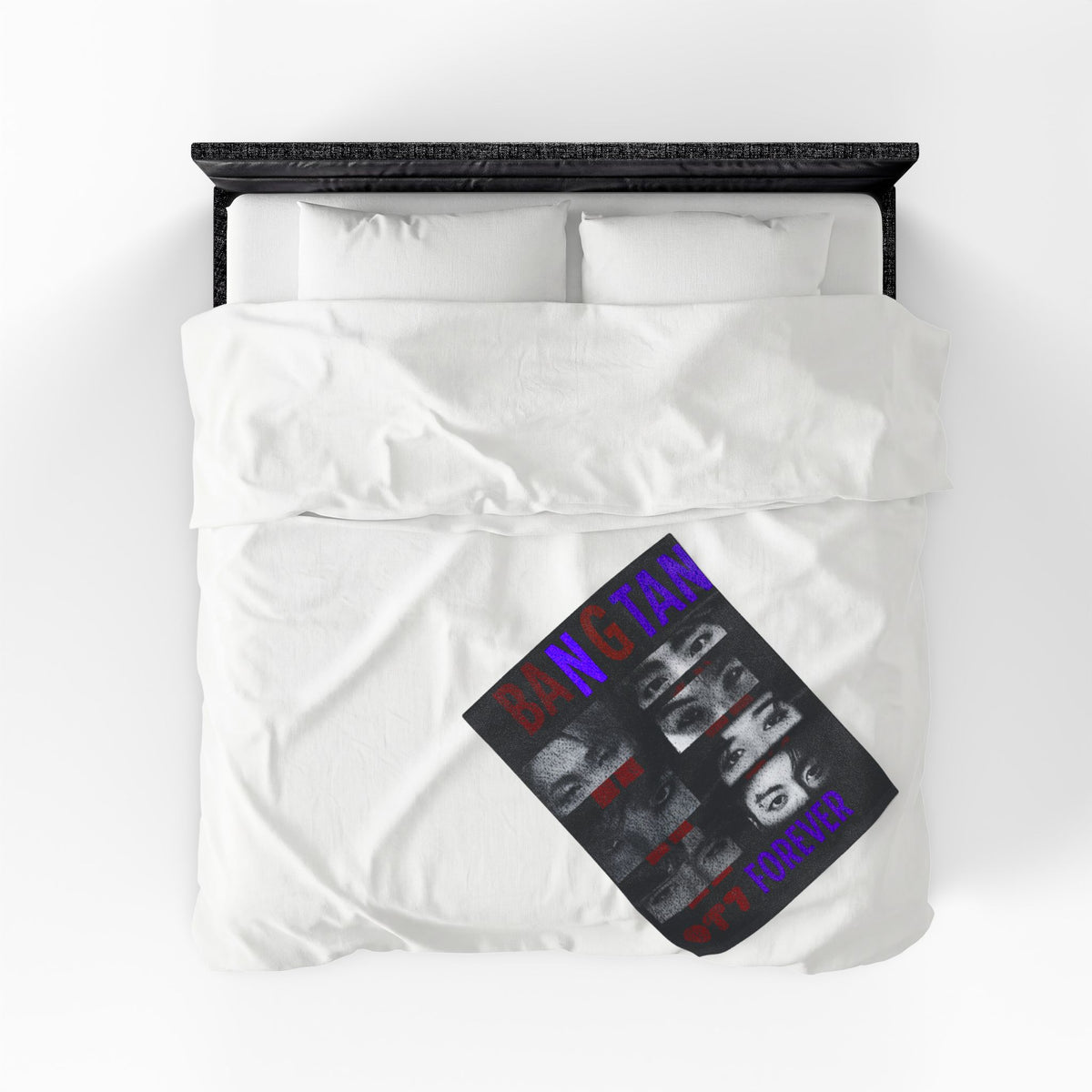 Bangtan Forever Velveteen Plush Blanket — BTS Eyes Collage Throw