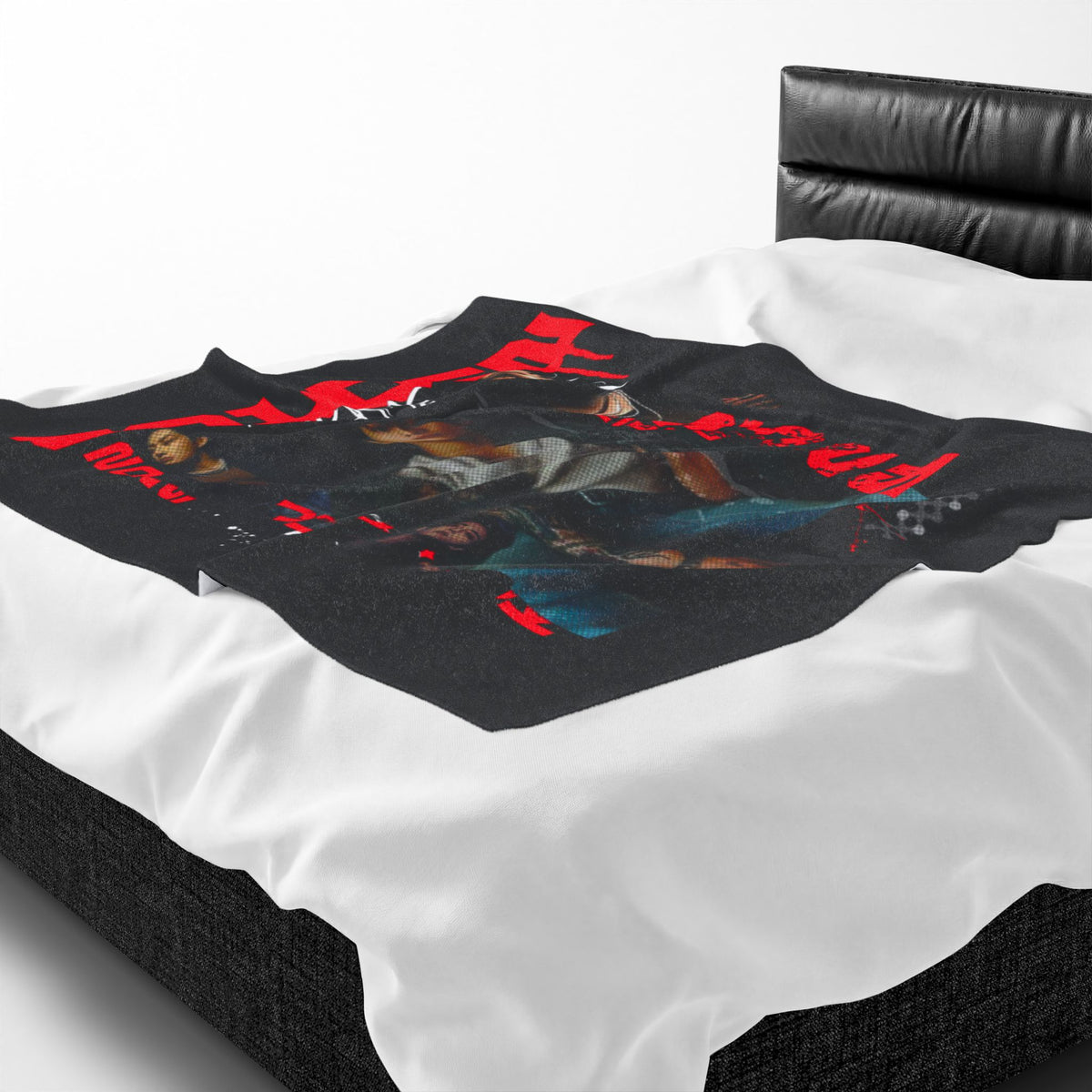 Jungkook Band Velveteen Plush Blanket – 'Golden' Graphic Throw