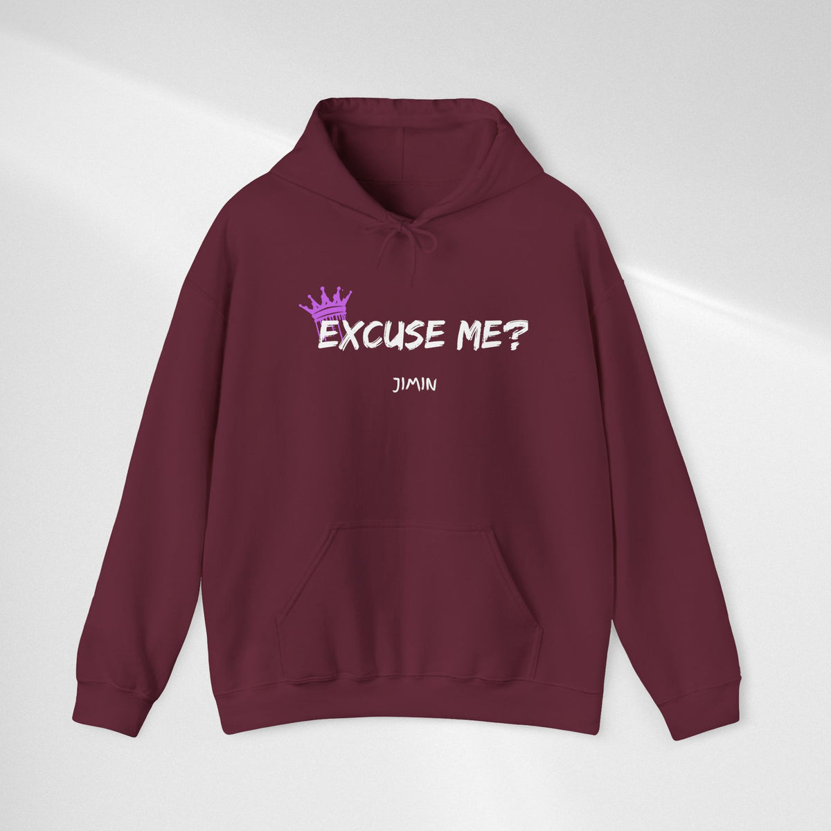 Excuse Me? Jimin Hoodie - K-Pop Fan Pullover with Crown Graphic