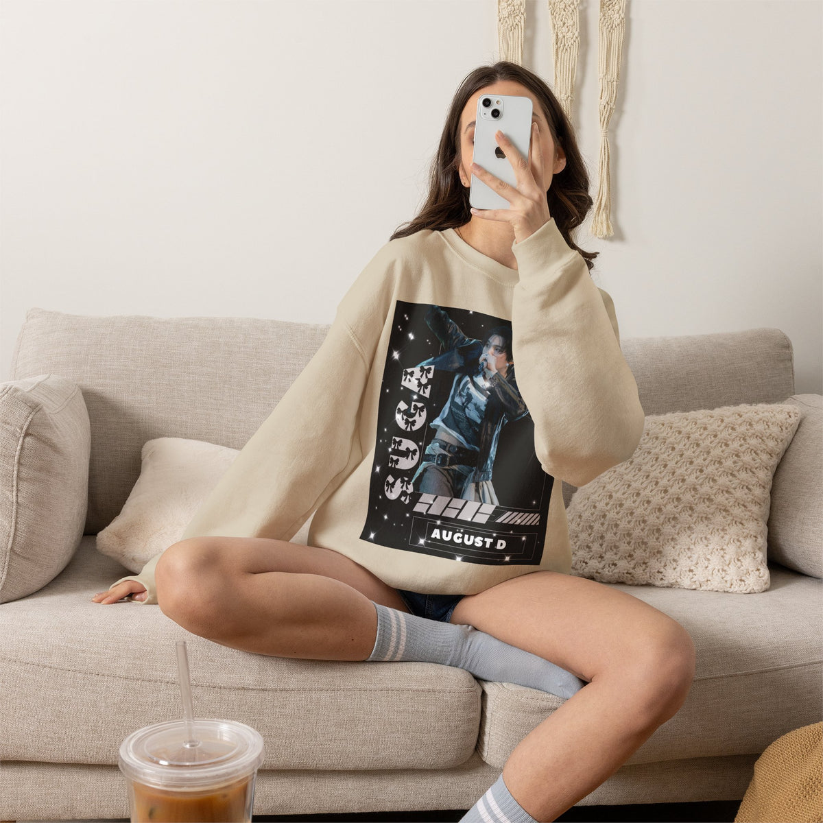 Graphic Crewneck Sweatshirt — "SUGA 93" Music Fan Design