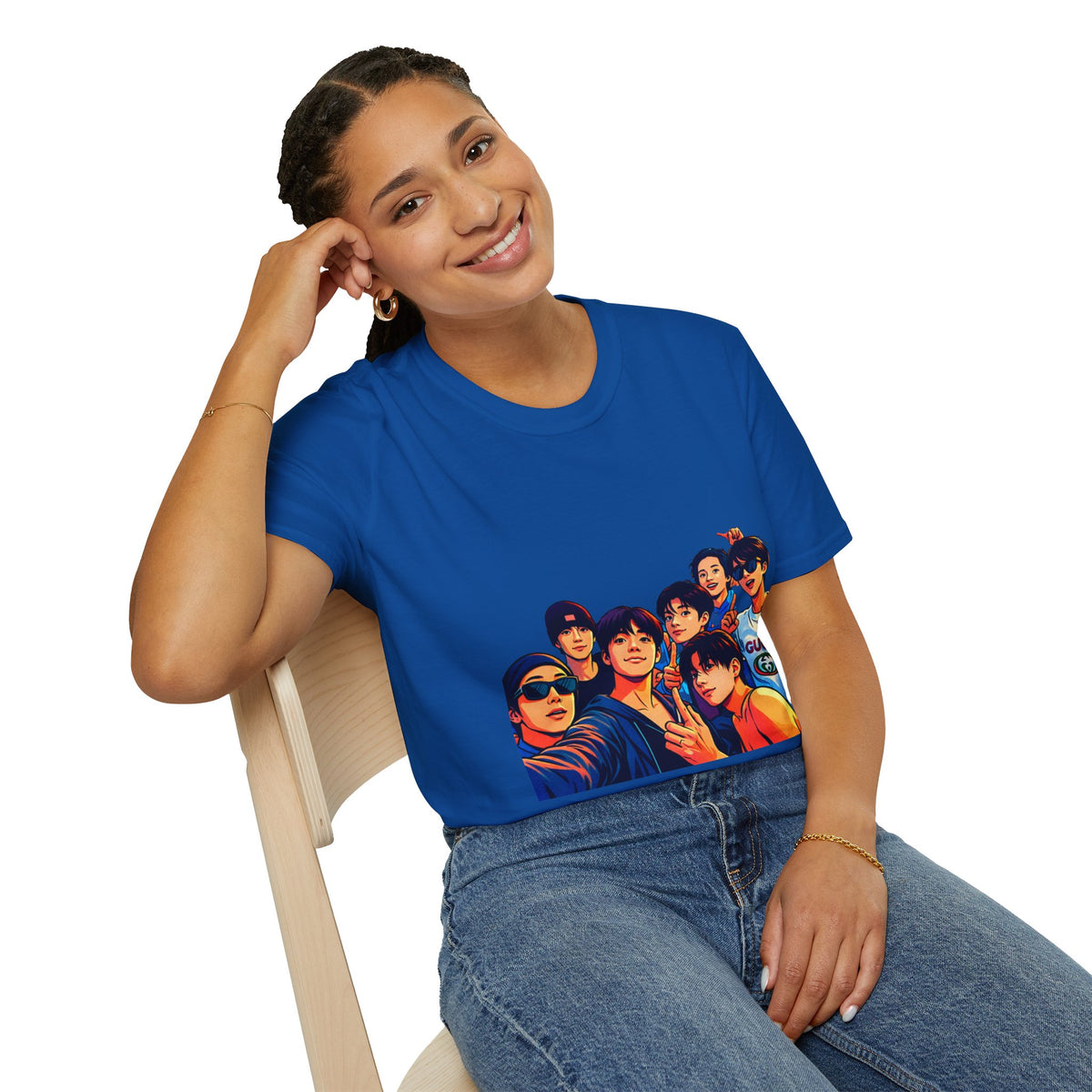 BTS K-Pop Group Photo T-Shirt — Colorful Band Portrait Tee