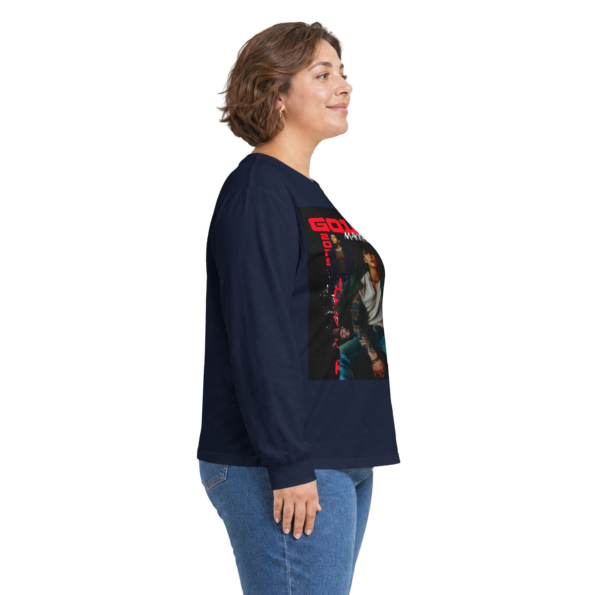 JK Golden Era Long Sleeve Tee — Retro Duo Portrait Graphic