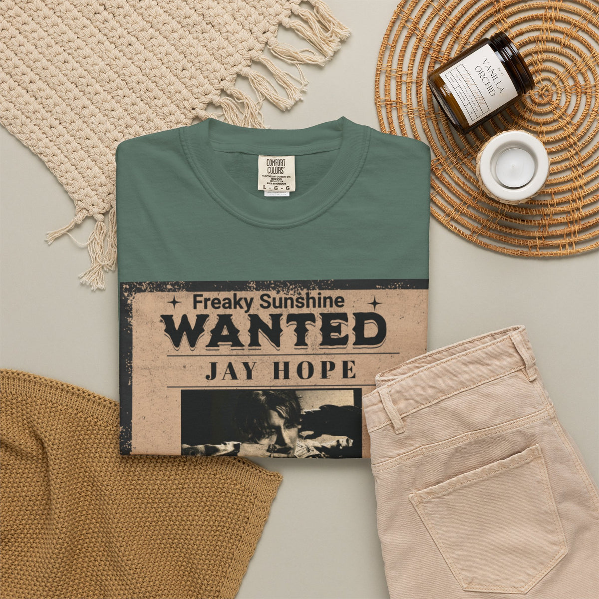 Wanted Poster Graphic T-Shirt — "Freaky Sunshine: Jay Hope" Vintage Style