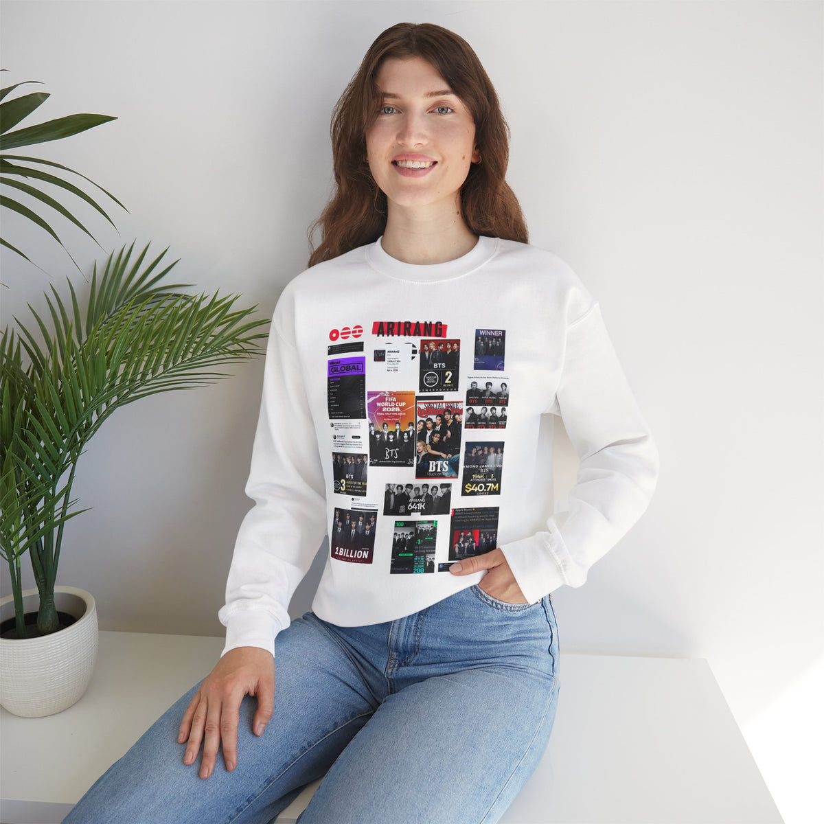 BTS Collage Graphic Crewneck Sweatshirt — Music Poster Design