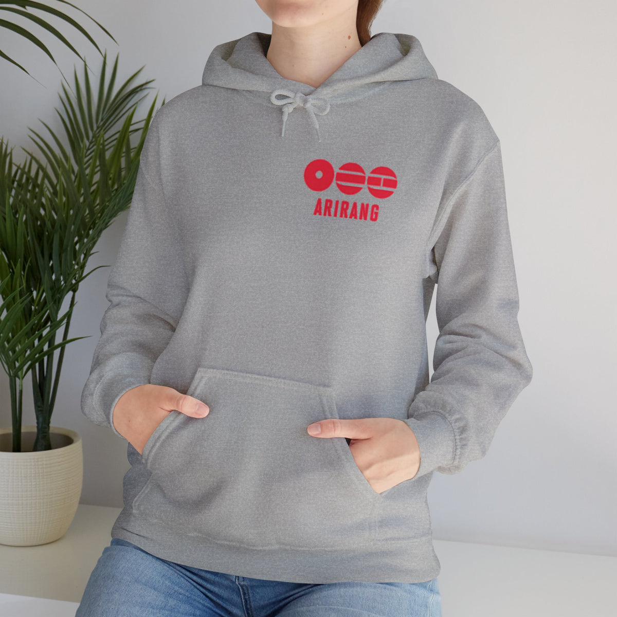 Arirang Logo Hoodie — Minimal BTS Inspired White Pullover