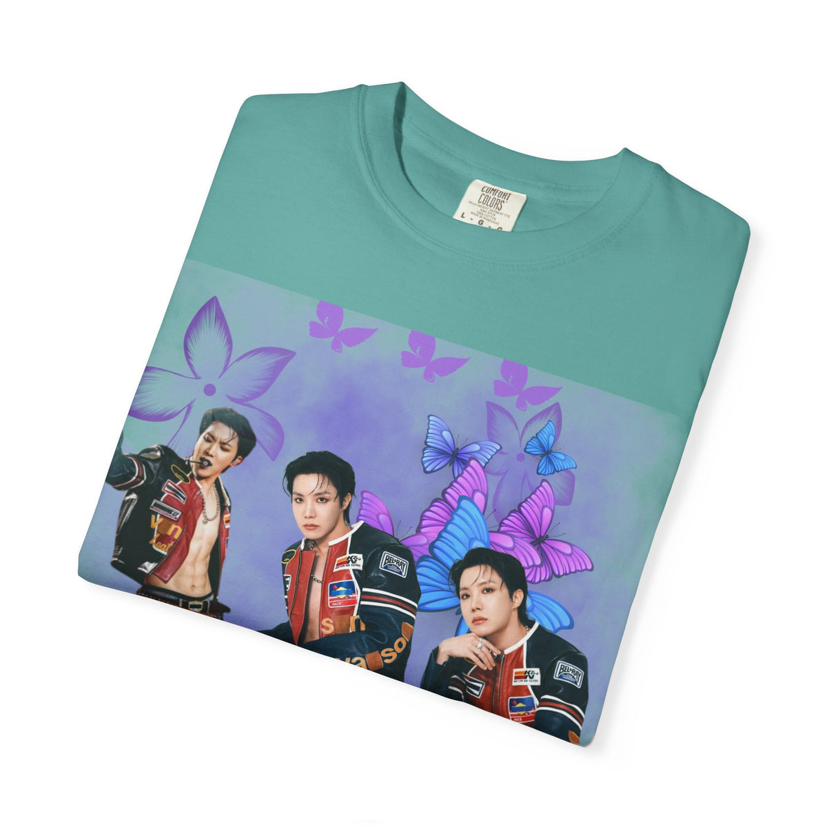 JHOPE Graphic T-Shirt — Purple Floral Portrait Tee