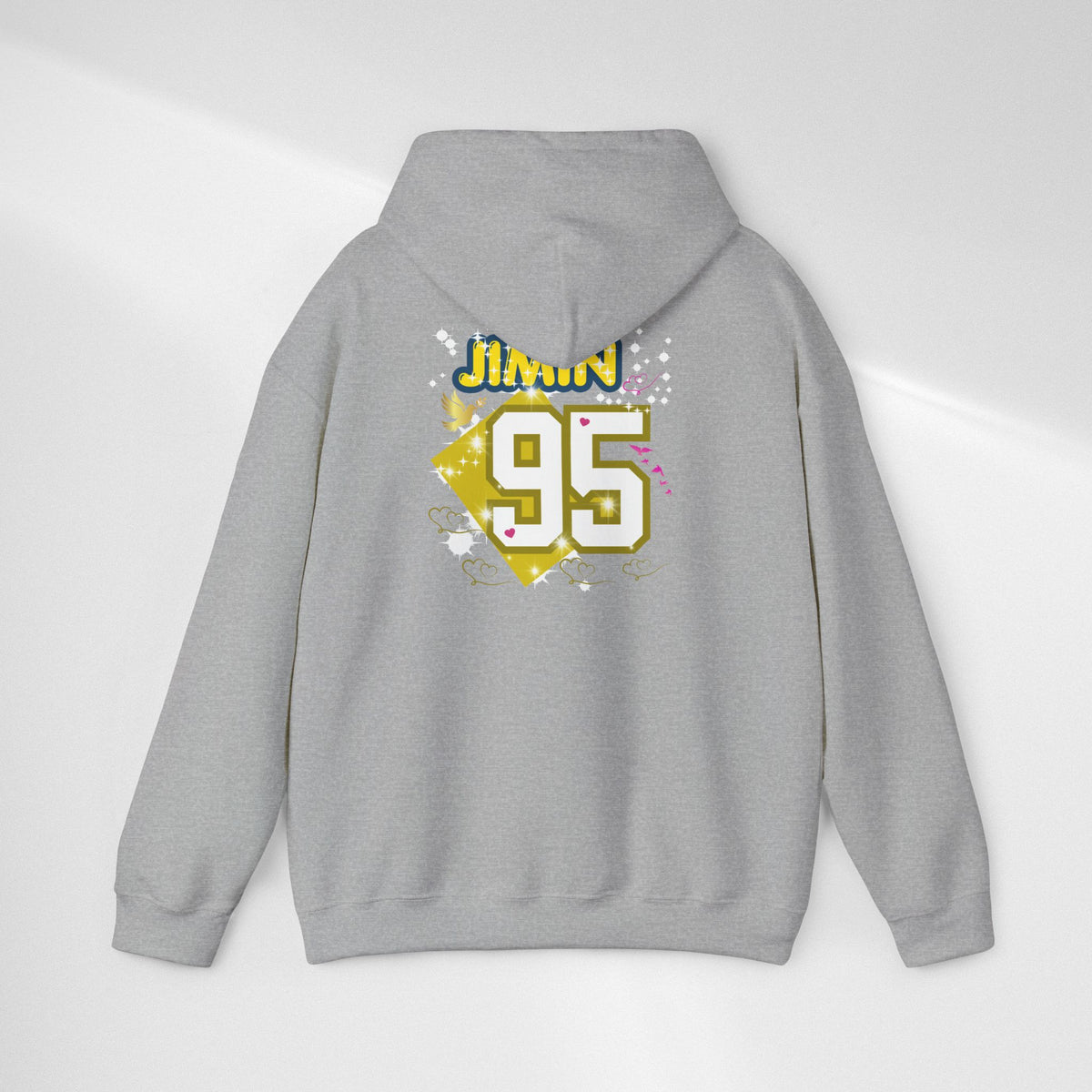 Jimin 95 Hoodie — K-Pop Fan Pullover with Photo Collage Front & Graphic Back