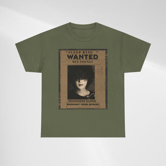 Suga Wanted Poster T-Shirt — "Sleep King Wanted" Vintage Horror Graphic Tee