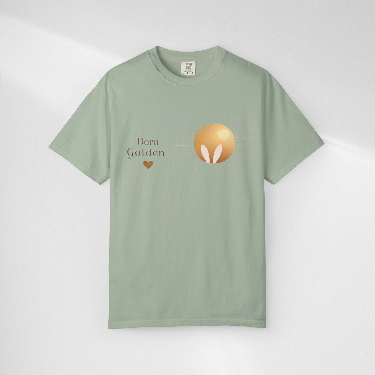 JK Born Golden Tee — Minimal Sun Badge Graphic T-Shirt