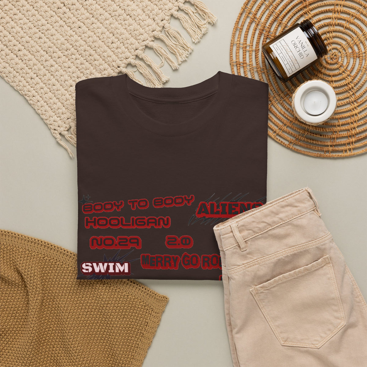 BTS ARIRANG Graphic Tee — Distorted Red Text Band Shirt