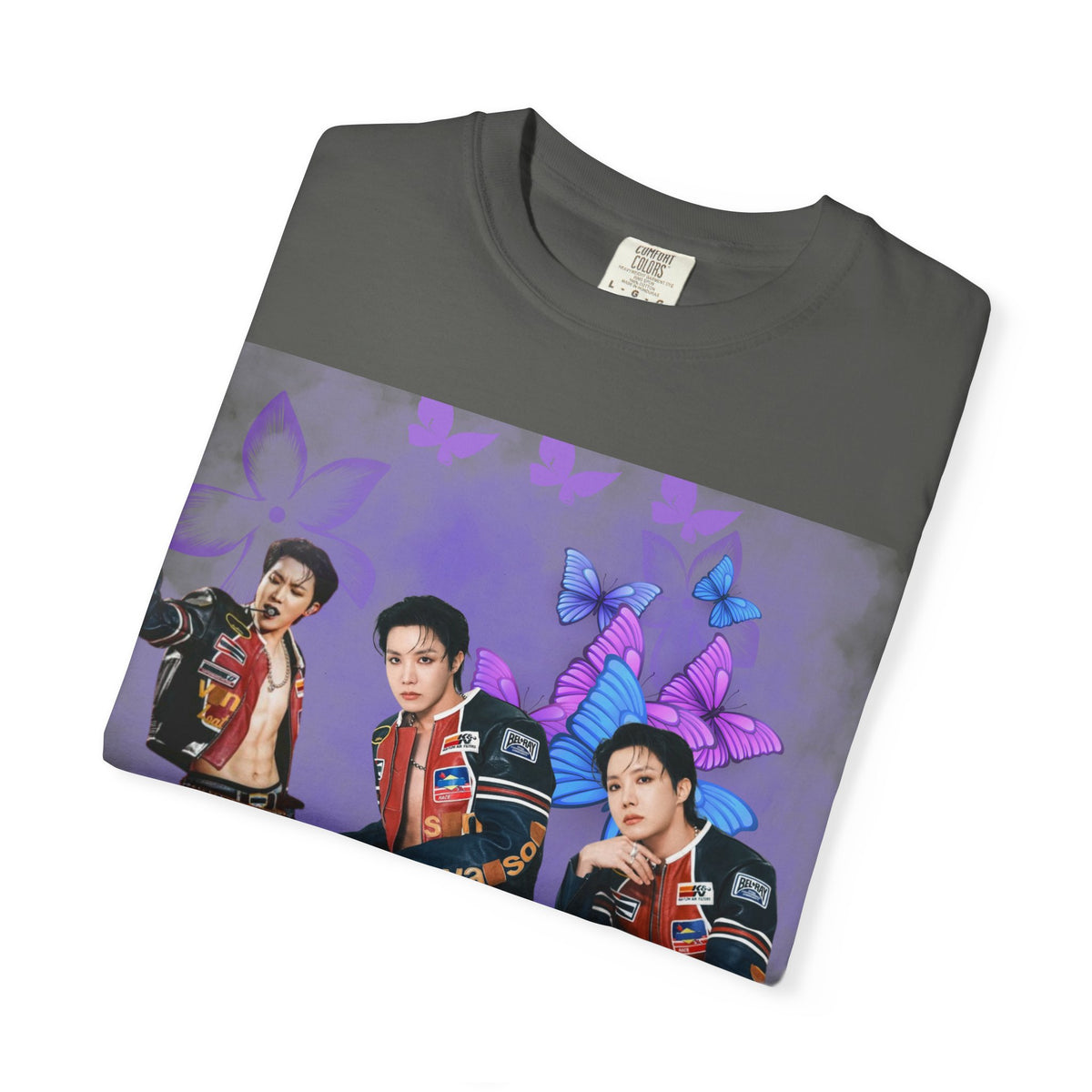 JHOPE Graphic T-Shirt — Purple Floral Portrait Tee