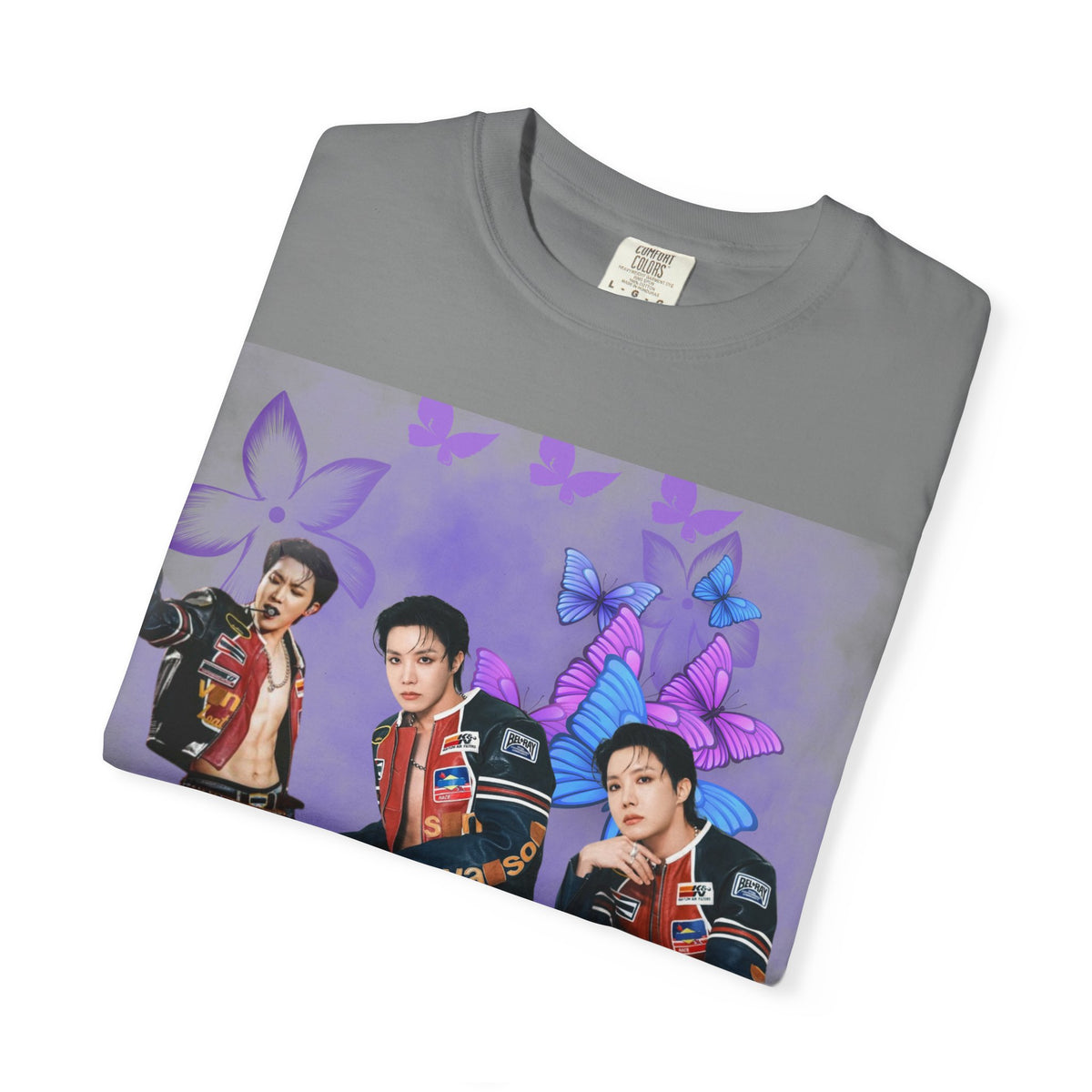 JHOPE Graphic T-Shirt — Purple Floral Portrait Tee