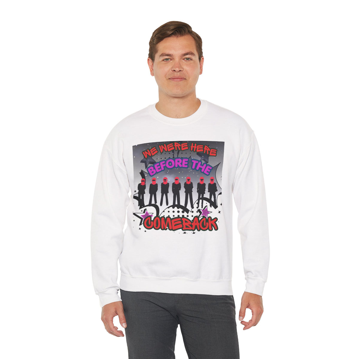 Crewneck Sweatshirt — BTS  the Comeback” Retro Pop Graphic