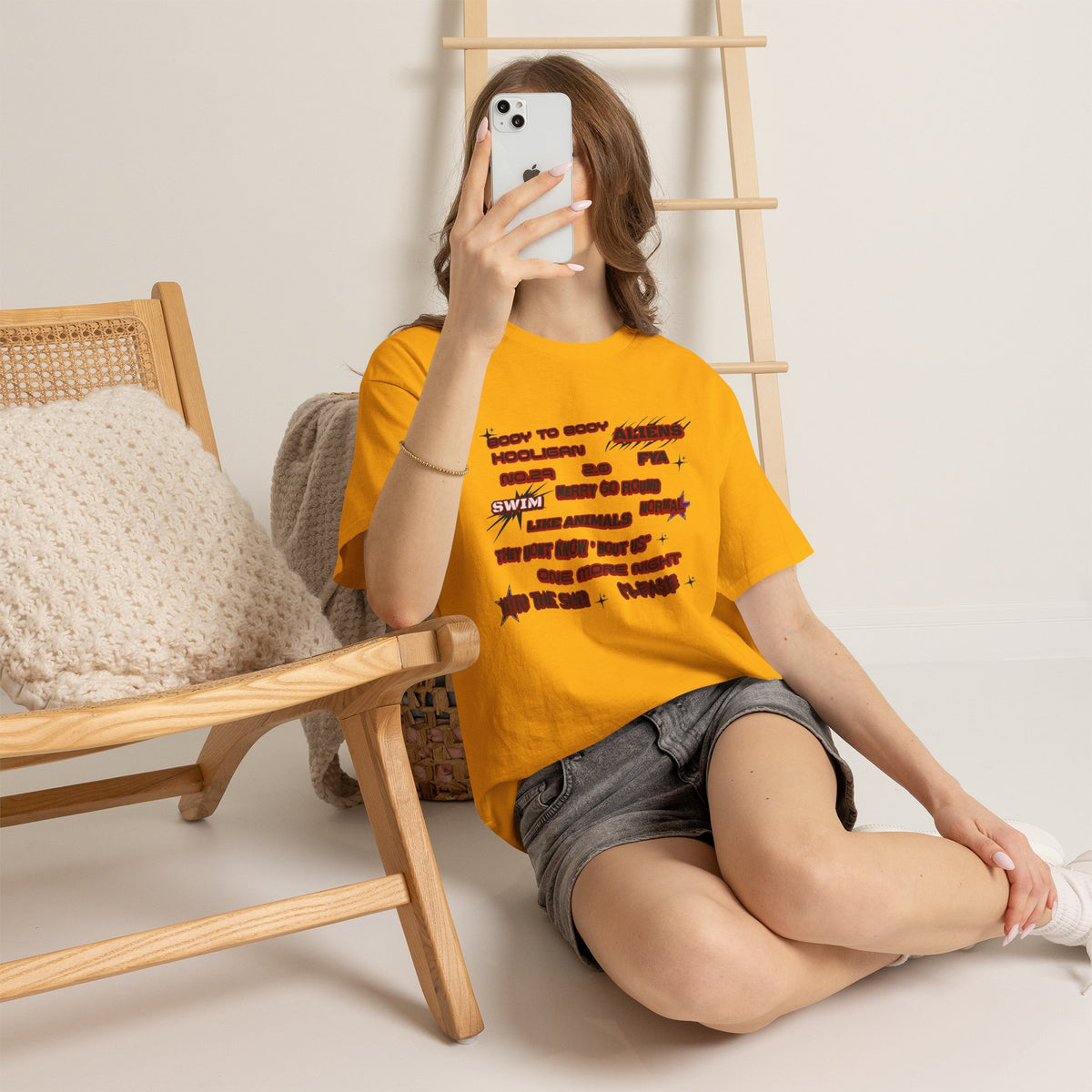 BTS ARIRANG Graphic Tee — Distorted Red Text Band Shirt