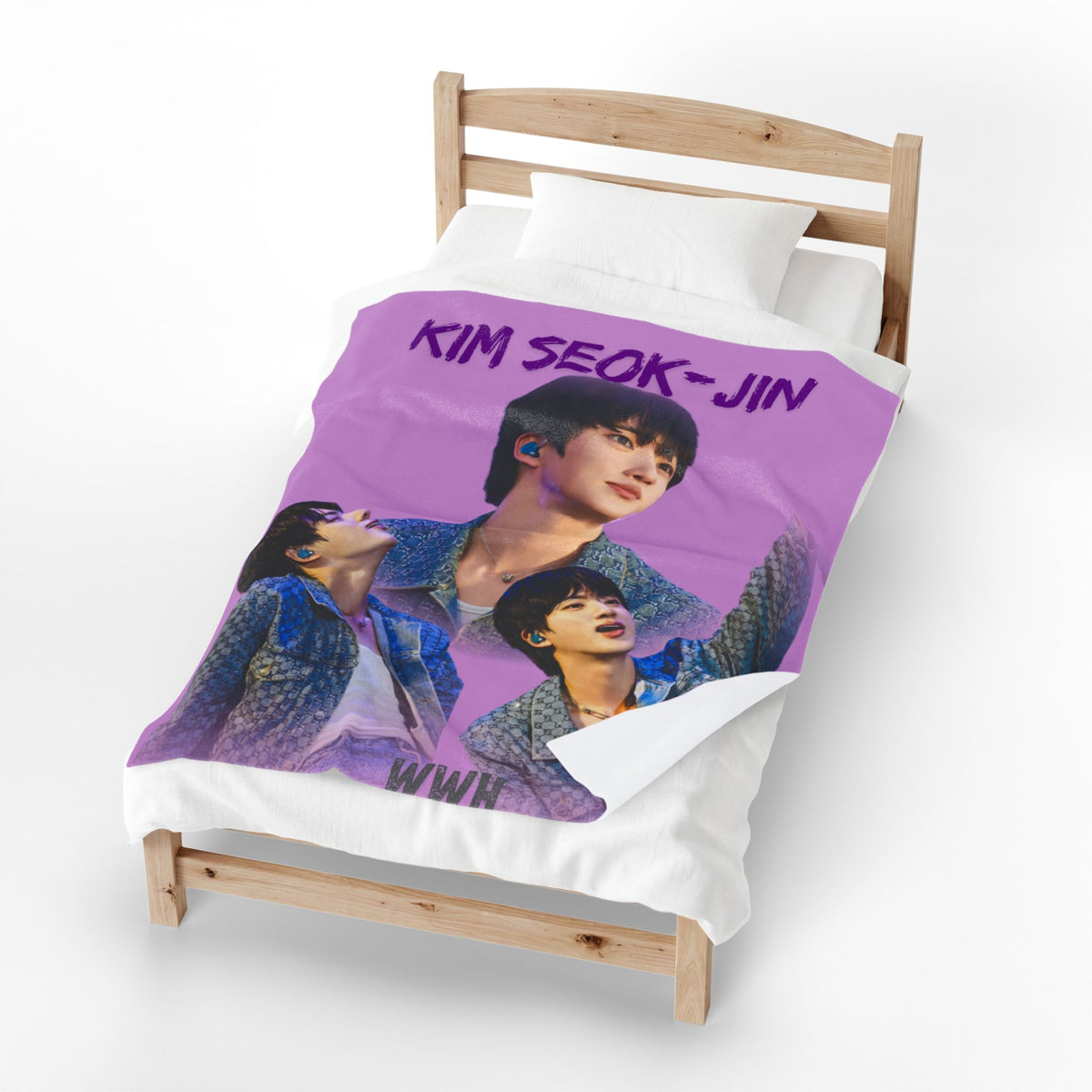 Plush Velvet Photo Blanket – Jin Purple Collage Portraits