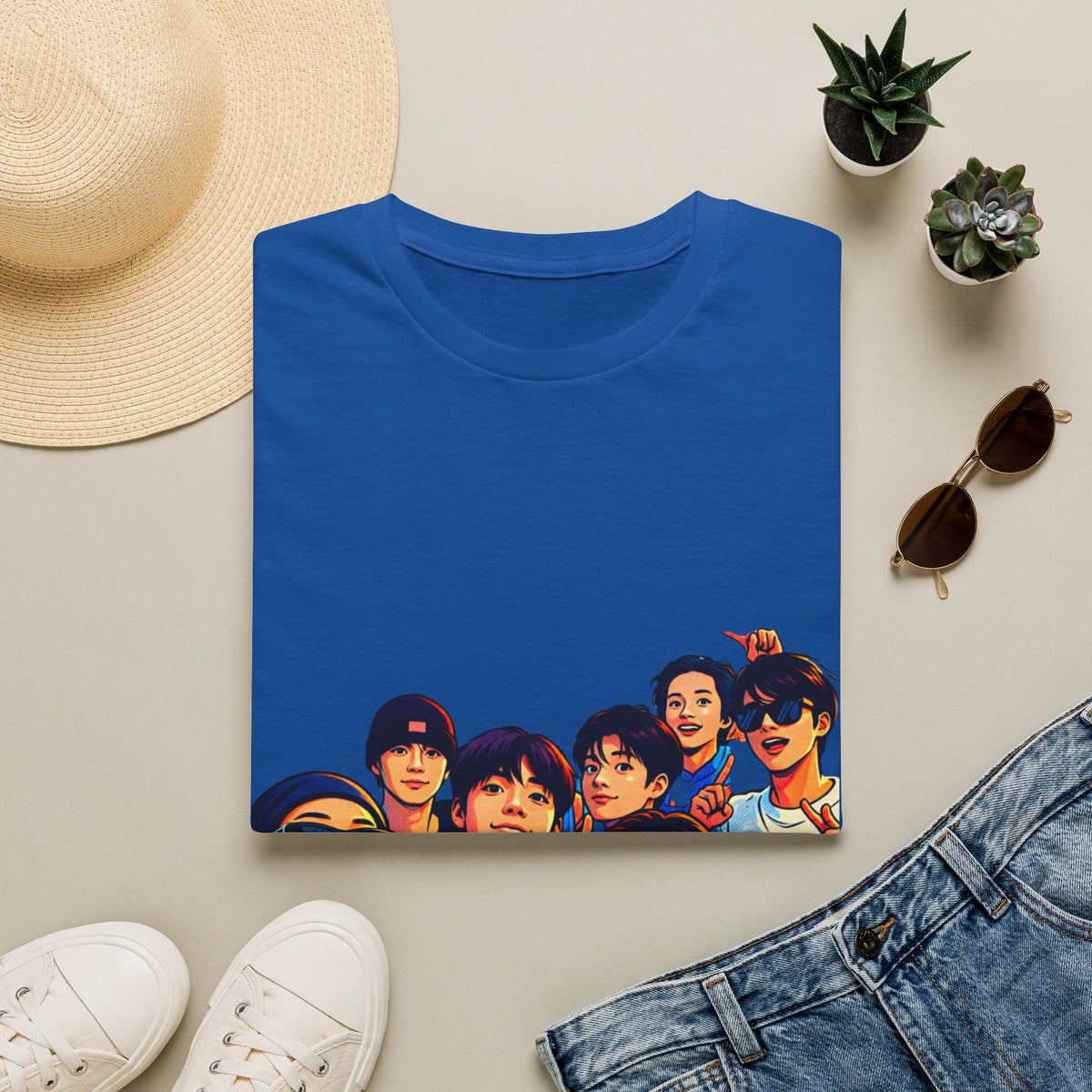 BTS K-Pop Group Photo T-Shirt — Colorful Band Portrait Tee