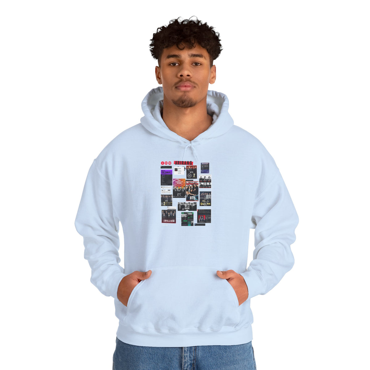 BTS Collage Hoodie — Retro Music Posters Graphic Sweatshirt