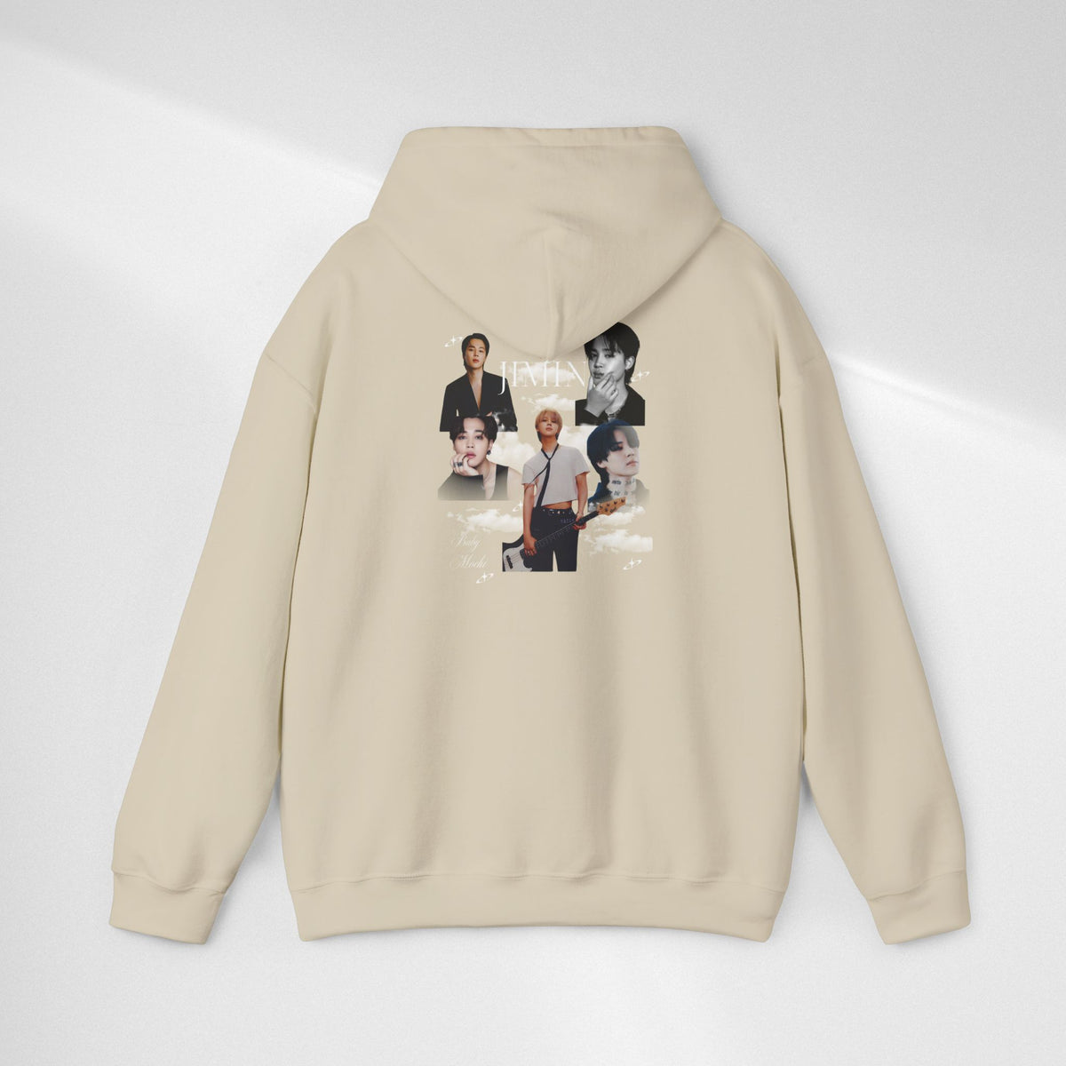 Jimin Band Photo Collage Hoodie — Vintage Rock Portrait Pullover