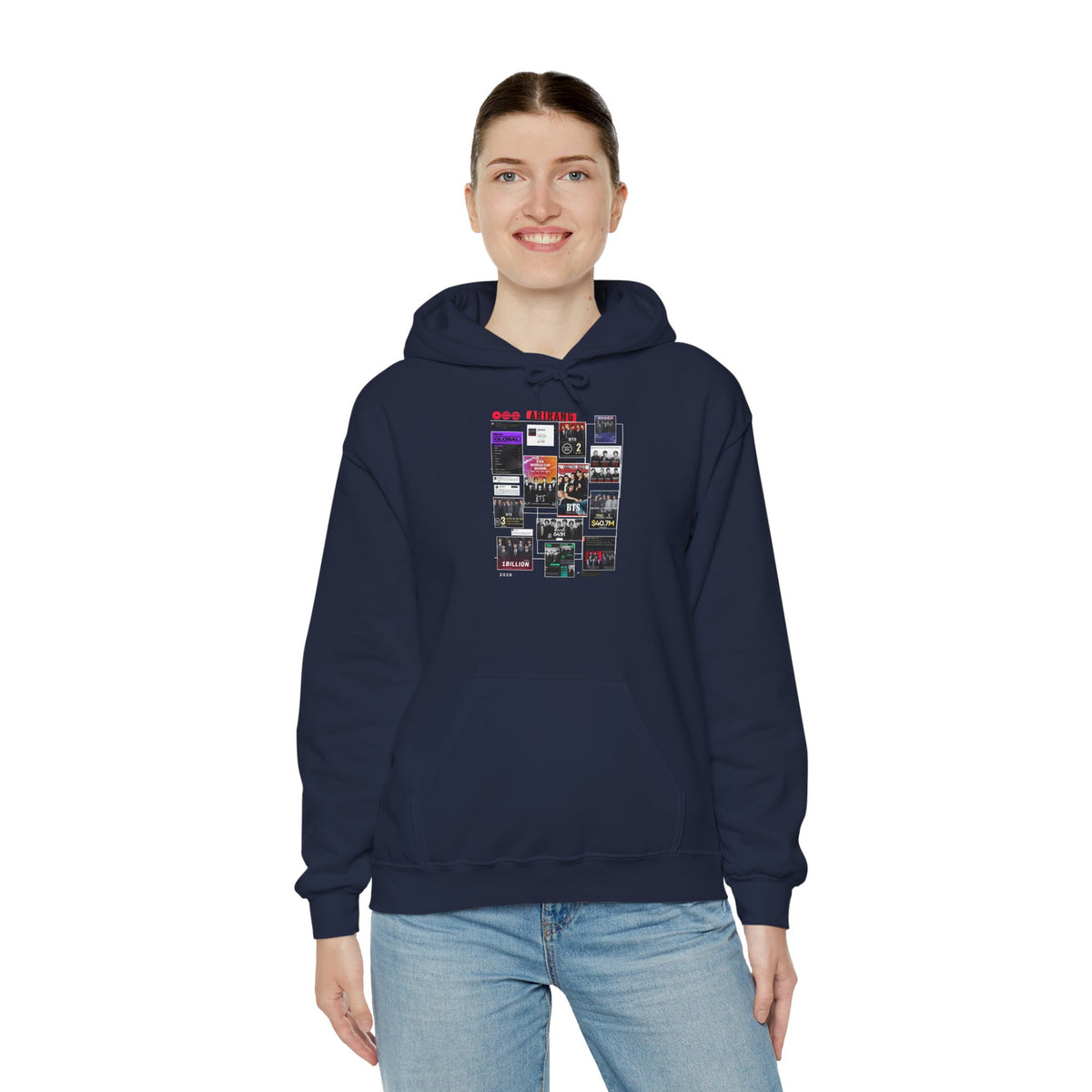 BTS Collage Hoodie — Retro Music Posters Graphic Sweatshirt