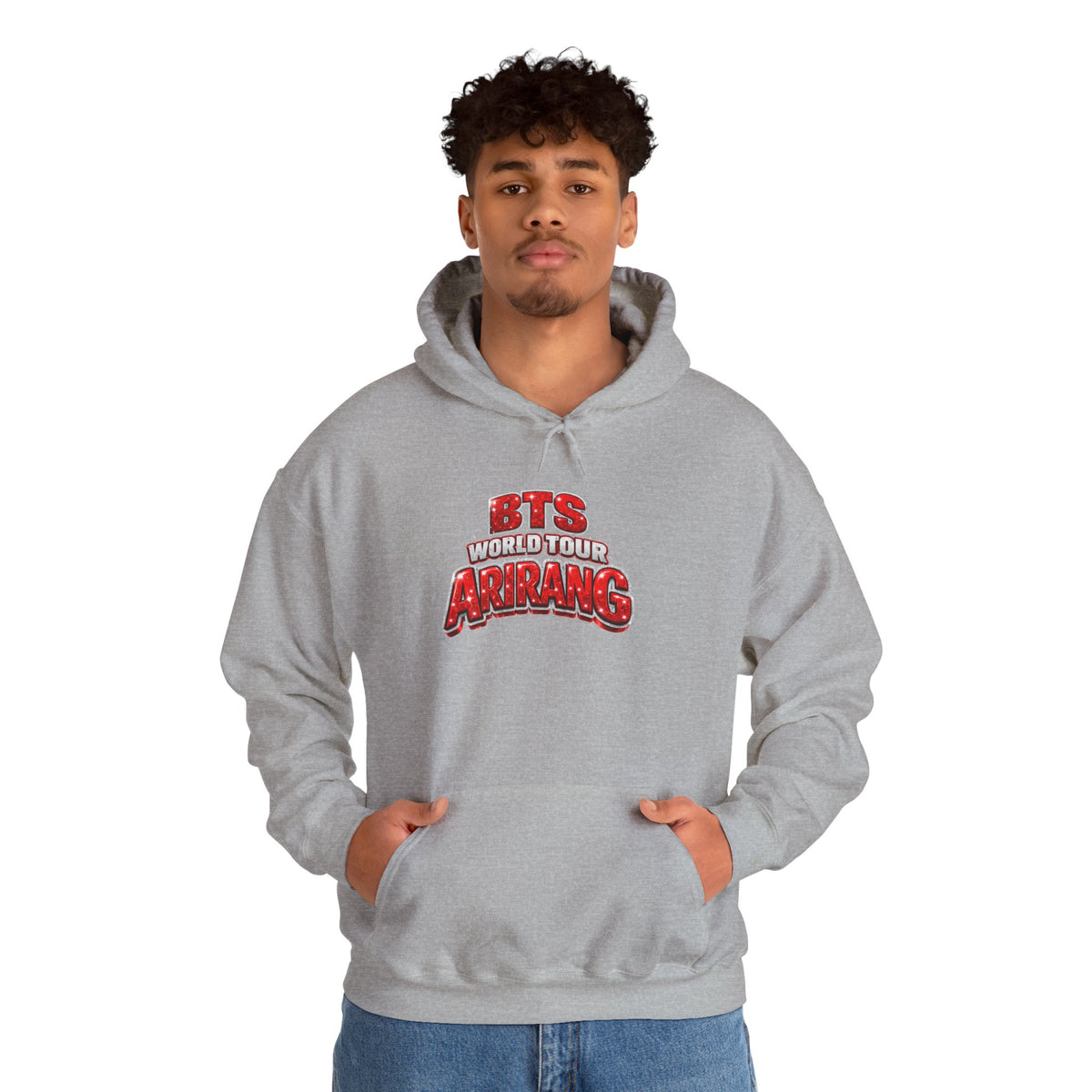 BTS Hoodie — "World Tour ARMY" Retro Red Graphic Pullover