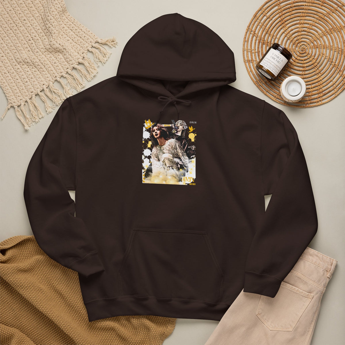 Jimin 95 Hoodie — K-Pop Fan Pullover with Photo Collage Front & Graphic Back