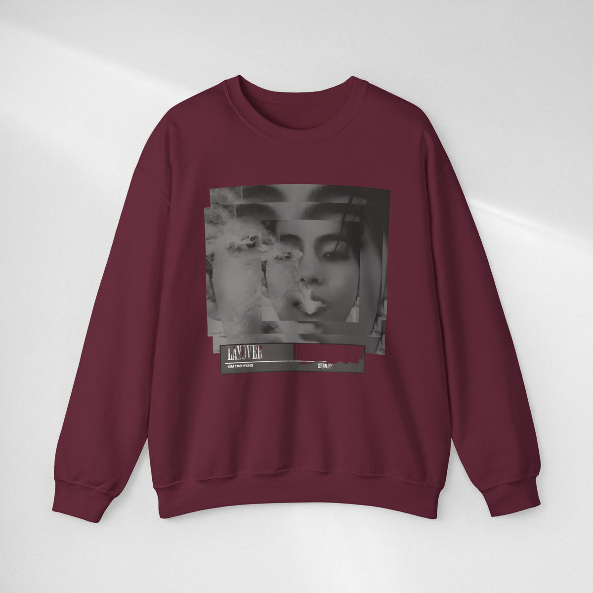 Graphic Crewneck Sweatshirt – Moody Collage Face Design