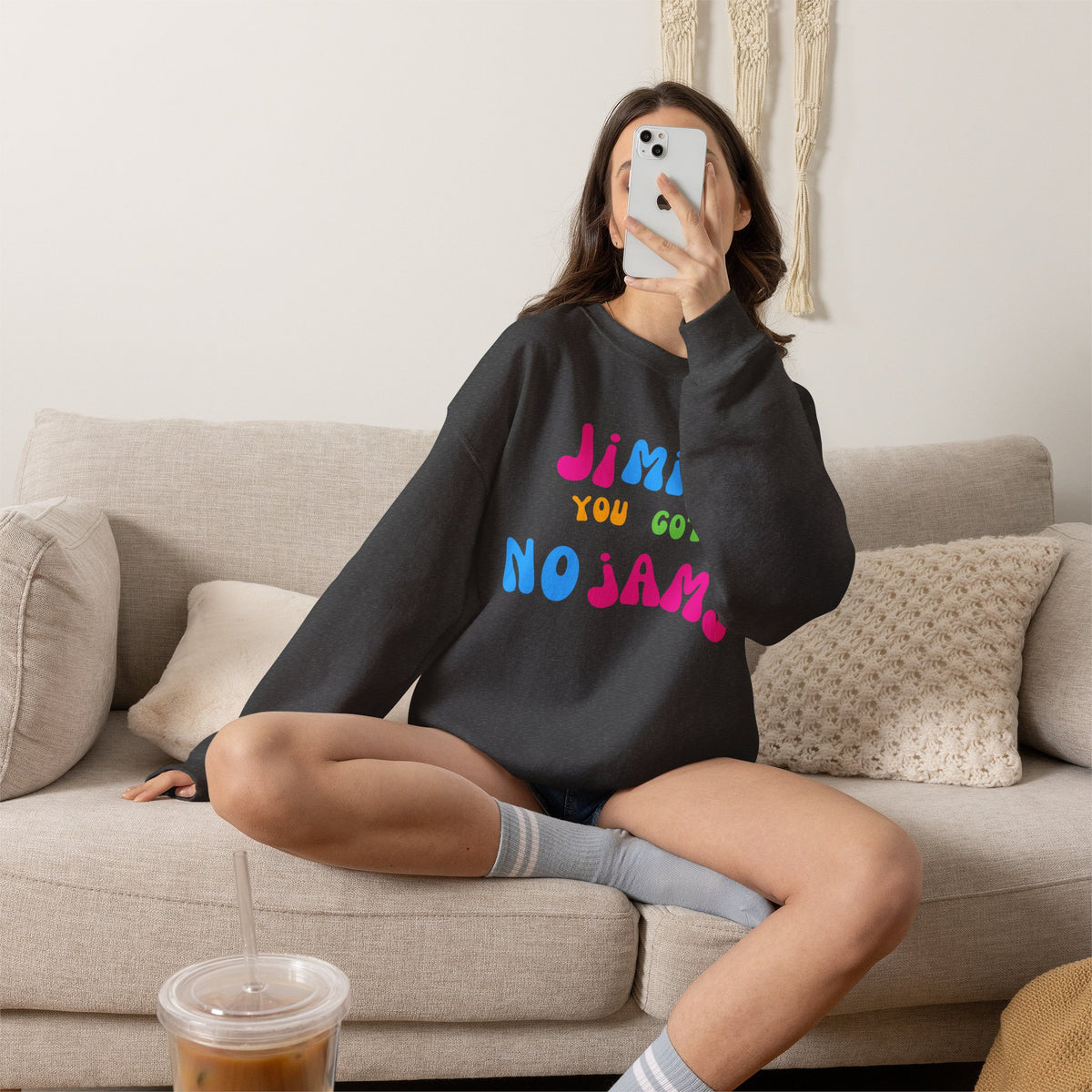Crewneck Sweatshirt — "JIMIN You Got No Jams" Colorful K-Pop Fan Pullover