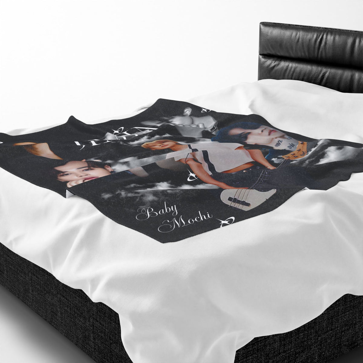 Velveteen Plush Blanket — Jimin Photo Collage Fleece Throw